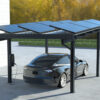 Carport solar con orientación ajustable de los paneles solares